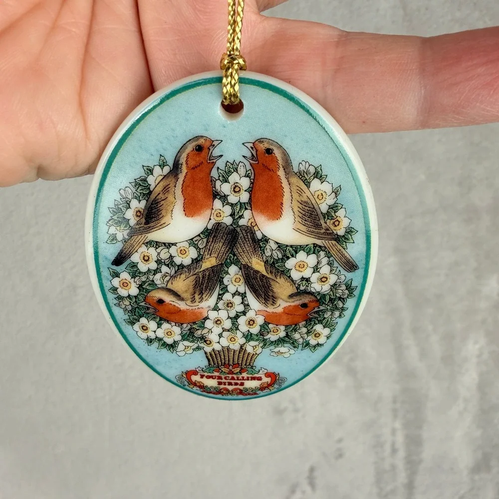 Royal Worcester 12‎ Days of Christmas Four Calling Birds China Ornament Boxed